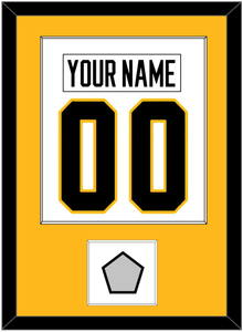 Pittsburgh Nameplate & Number (Back) Combined, With A Stanley Cup Finals Patch - Road White - Single Mat 2