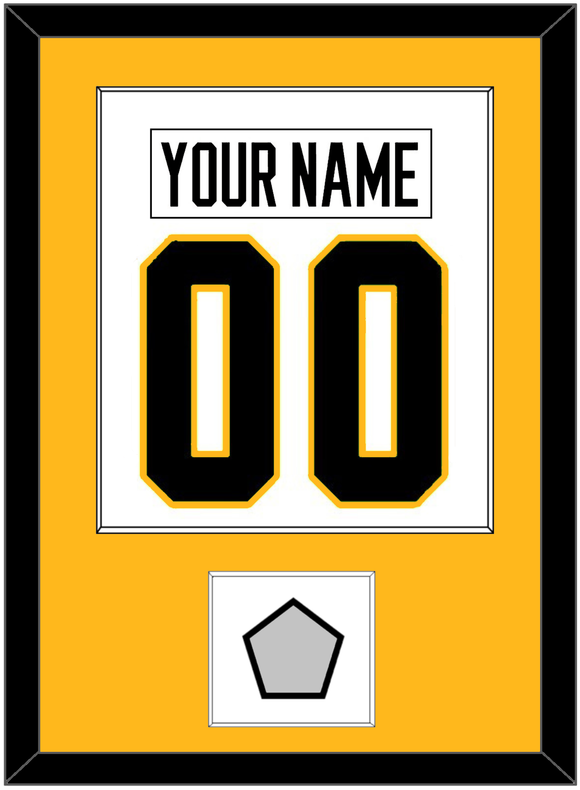 Pittsburgh Nameplate & Number (Back) Combined, With A Stanley Cup Finals Patch - Road White - Single Mat 2