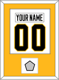 Pittsburgh Nameplate & Number (Back) Combined, With A Stanley Cup Finals Patch - Home White (1988-1992) - Single Mat 2