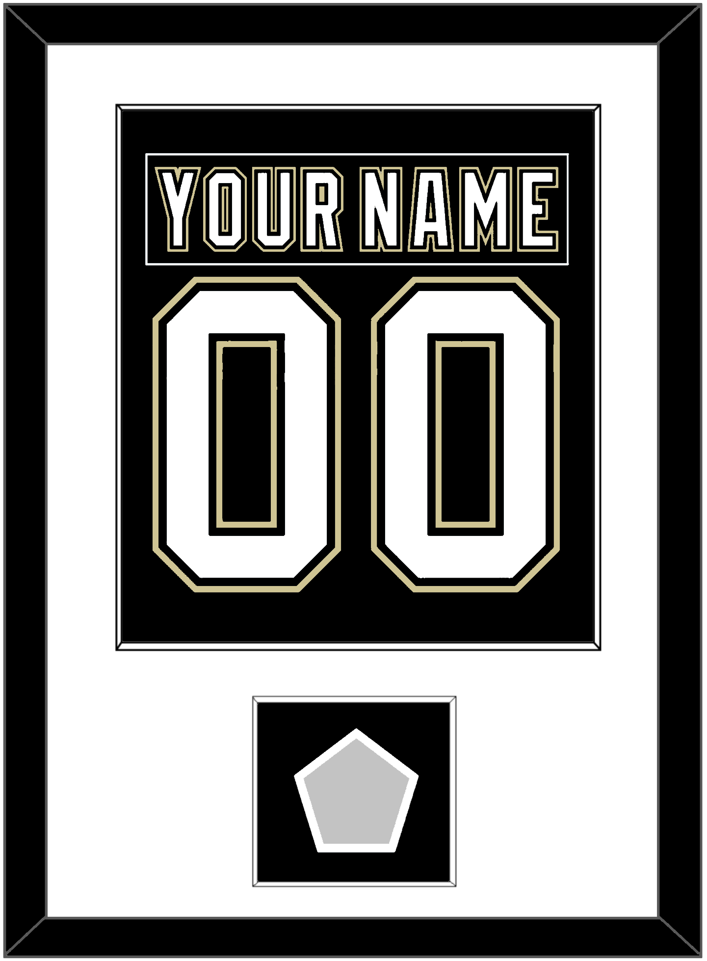 Pittsburgh Nameplate & Number (Back) Combined, With A Stanley Cup Finals Patch - Home Black (2007-2016) - Essential Tier 1