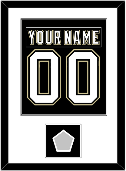 Pittsburgh Nameplate & Number (Back) Combined, With A Stanley Cup Finals Patch - Home Black (2007-2016) - Essential Tier 1