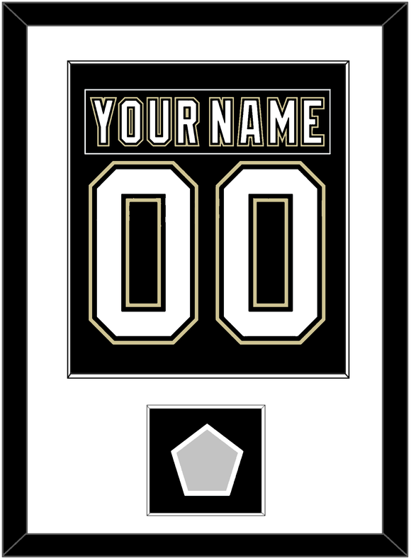 Pittsburgh Nameplate & Number (Back) Combined, With A Stanley Cup Finals Patch - Home Black (2007-2016) - Single Mat 1