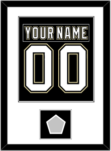 Pittsburgh Nameplate & Number (Back) Combined, With A Stanley Cup Champions Patch - Home Black (2007-2016) - Single Mat 1