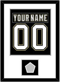 Pittsburgh Nameplate & Number (Back) Combined, With A Stanley Cup Champions Patch - Home Black (2007-2016) - Single Mat 1