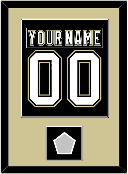 Pittsburgh Nameplate & Number (Back) Combined, With A Stanley Cup Finals Patch - Home Black (2007-2016) - Essential Tier 2