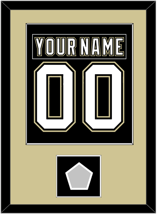 Pittsburgh Nameplate & Number (Back) Combined, With A Stanley Cup Finals Patch - Home Black (2007-2016) - Essential Tier 2