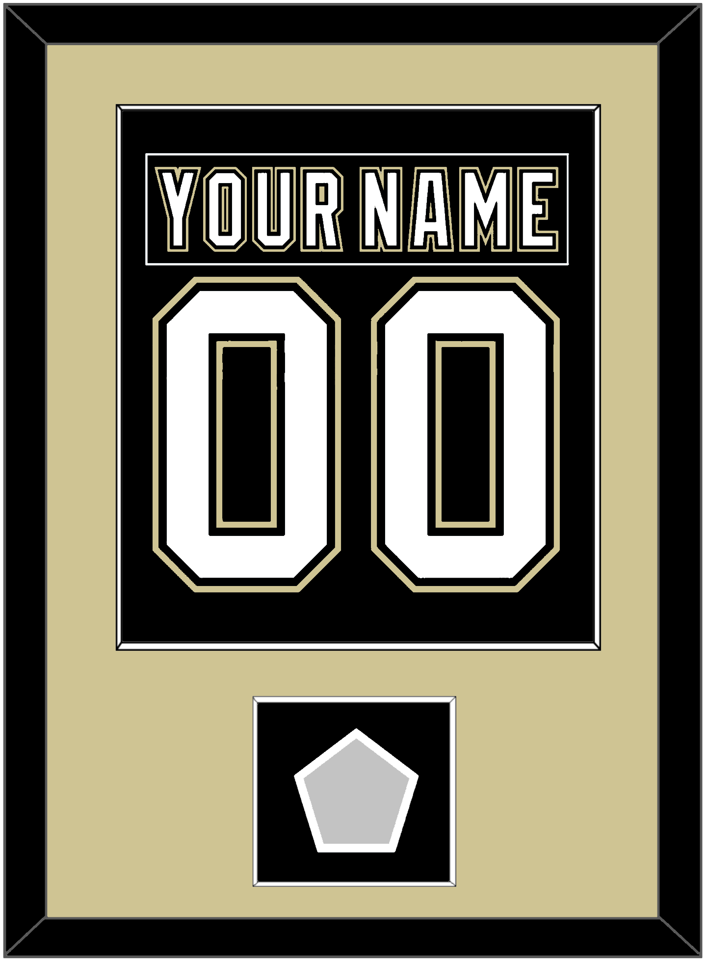 Pittsburgh Nameplate & Number (Back) Combined, With A Stanley Cup Champions Patch - Home Black (2007-2016) - Essential Tier 2