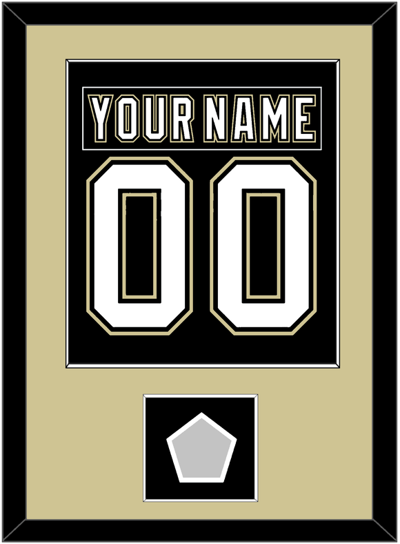 Pittsburgh Nameplate & Number (Back) Combined, With A Stanley Cup Champions Patch - Home Black (2007-2016) - Single Mat 2