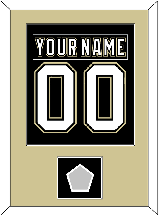 Pittsburgh Nameplate & Number (Back) Combined, With A Stanley Cup Finals Patch - Home Black (2007-2016) - Essential Tier 2