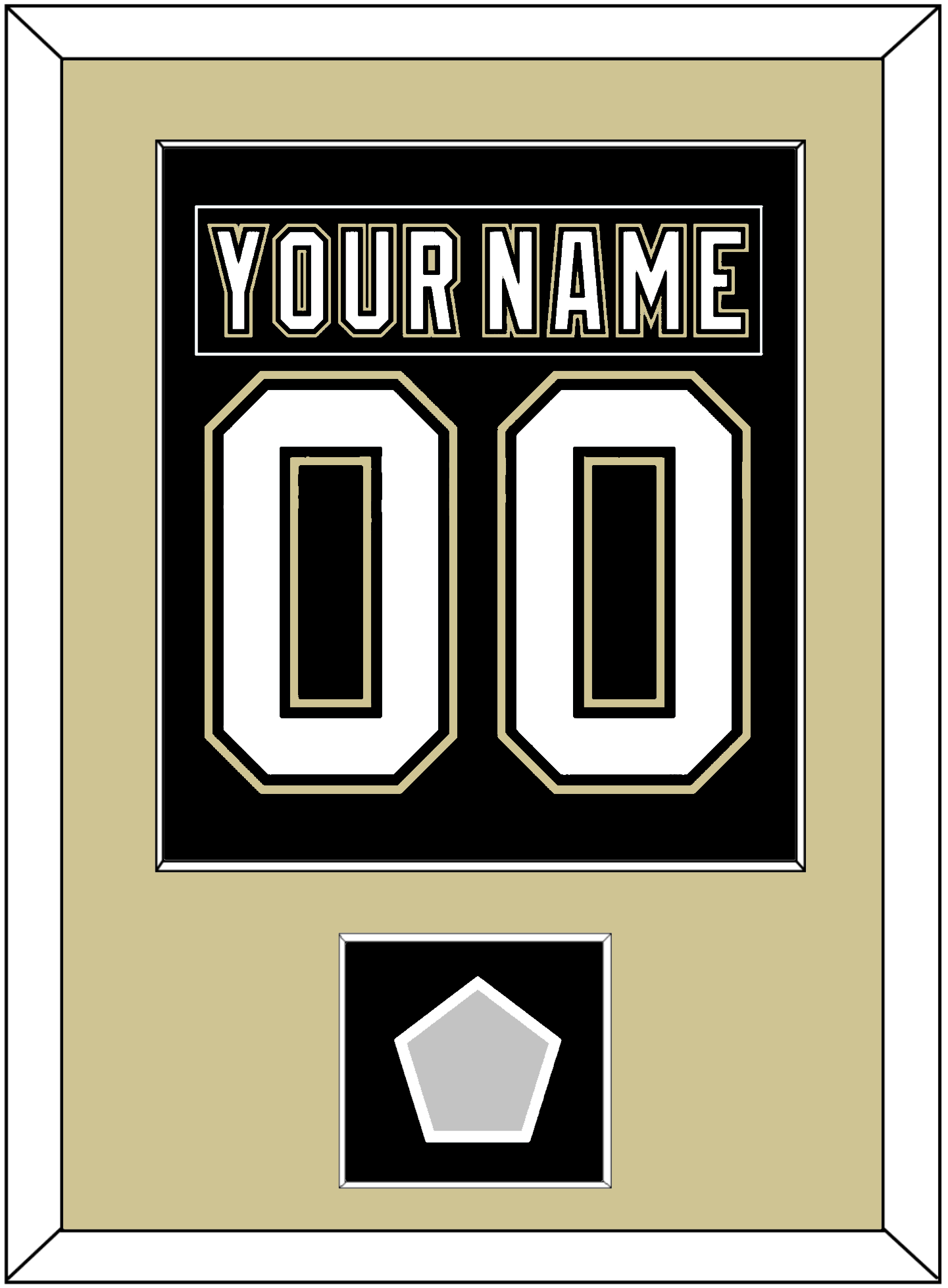 Pittsburgh Nameplate & Number (Back) Combined, With A Stanley Cup Champions Patch - Home Black (2007-2016) - Essential Tier 2
