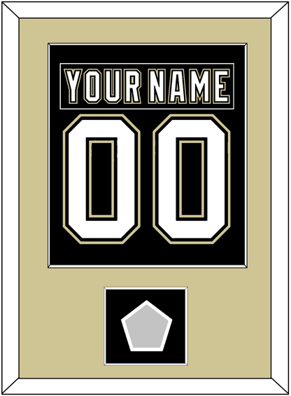 Pittsburgh Nameplate & Number (Back) Combined, With A Stanley Cup Champions Patch - Home Black (2007-2016) - Essential Tier 2