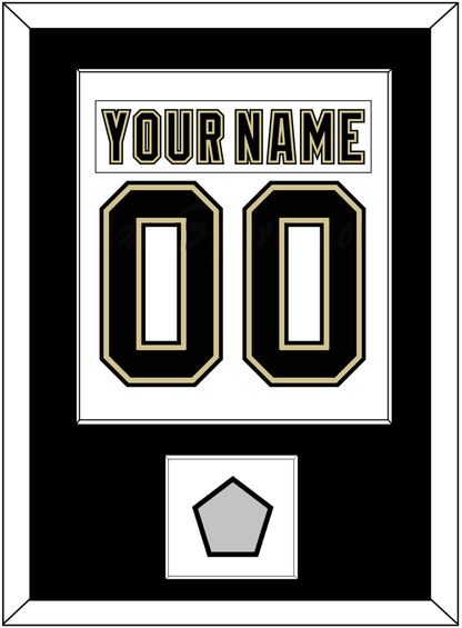 Pittsburgh Nameplate & Number (Back) Combined, With A Stanley Cup Champions Patch - Road White (2007-2016) - Essential Tier 1