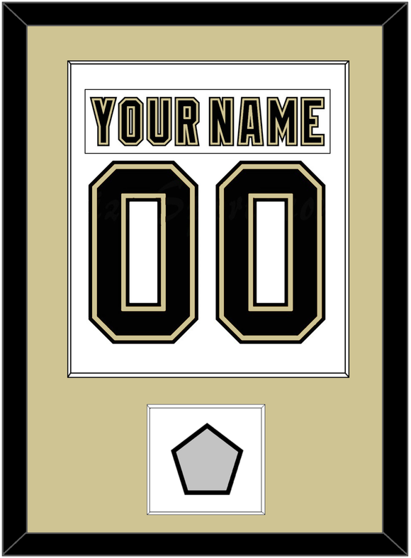 Pittsburgh Nameplate & Number (Back) Combined, With A Stanley Cup Finals Patch - Road White (2007-2016) - Single Mat 2