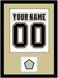 Pittsburgh Nameplate & Number (Back) Combined, With A Stanley Cup Champions Patch - Road White (2007-2016) - Single Mat 2