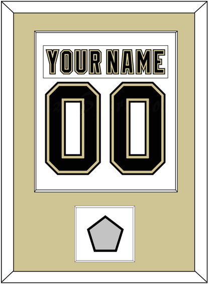 Pittsburgh Nameplate & Number (Back) Combined, With A Stanley Cup Champions Patch - Road White (2007-2016) - Essential Tier 2