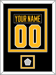 Pittsburgh Nameplate & Number (Back) Combined, With A Stanley Cup Finals Patch - Home Black - Double Mat 2