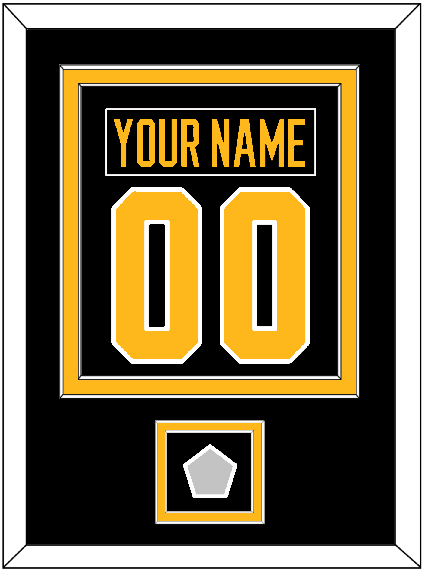 Pittsburgh Nameplate & Number (Back) Combined, With A Stanley Cup Finals Patch - Road Black (1988-1992) - Signature Tier 2