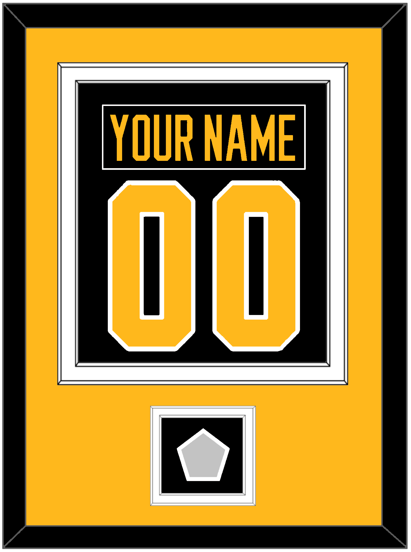 Pittsburgh Nameplate & Number (Back) Combined, With A Stanley Cup Champions Patch - Home Black - Signature Tier 3