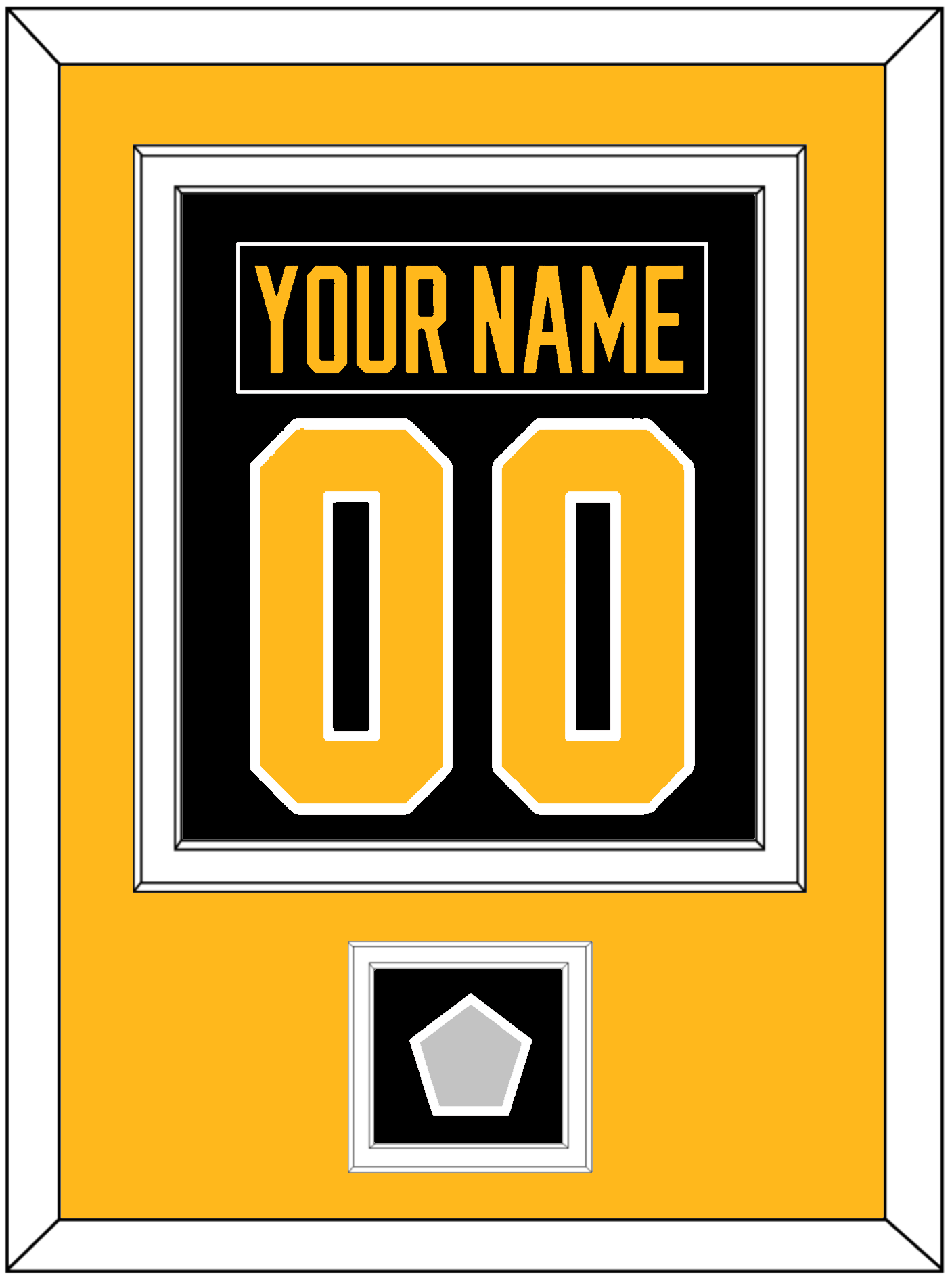Pittsburgh Nameplate & Number (Back) Combined, With A Stanley Cup Finals Patch - Road Black (1988-1992) - Signature Tier 3