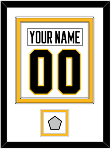 Pittsburgh Nameplate & Number (Back) Combined, With A Stanley Cup Champions Patch - Home White (1988-1992) - Double Mat 1