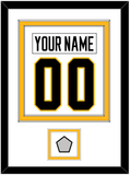 Pittsburgh Nameplate & Number (Back) Combined, With A Stanley Cup Champions Patch - Home White (1988-1992) - Double Mat 1