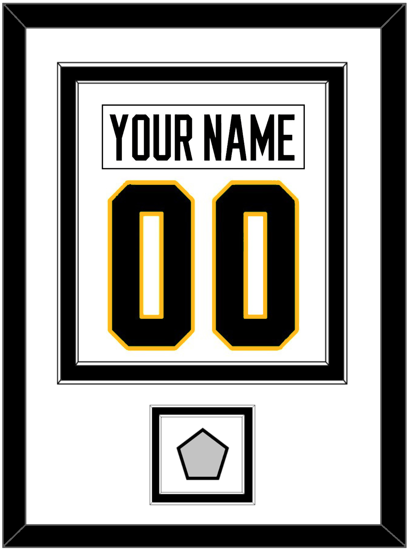Pittsburgh Nameplate & Number (Back) Combined, With A Stanley Cup Finals Patch - Home White (1988-1992) - Signature Tier 2