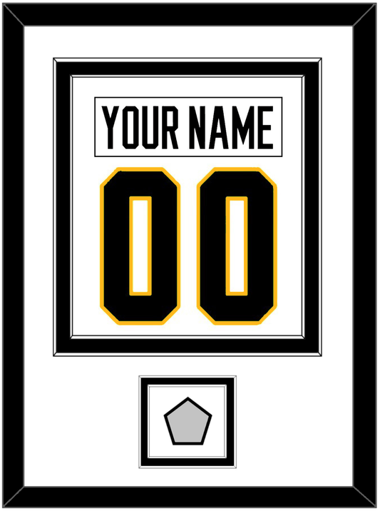 Pittsburgh Nameplate & Number (Back) Combined, With A Stanley Cup Champions Patch - Home White (1988-1992) - Signature Tier 2
