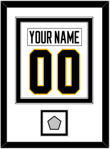 Pittsburgh Nameplate & Number (Back) Combined, With A Stanley Cup Champions Patch - Road White - Double Mat 2