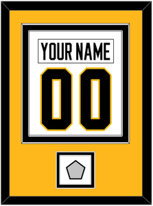 Pittsburgh Nameplate & Number (Back) Combined, With A Stanley Cup Finals Patch - Road White - Double Mat 4