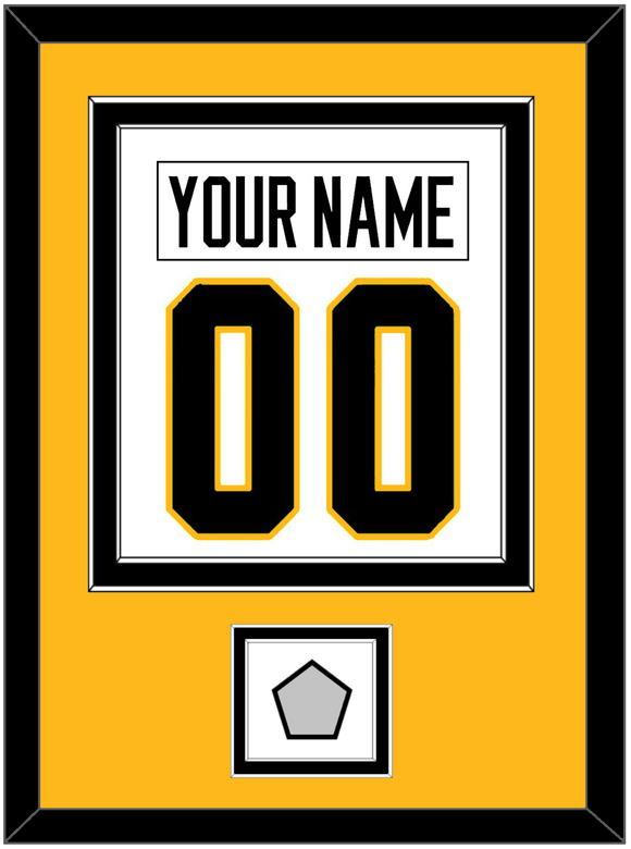 Pittsburgh Nameplate & Number (Back) Combined, With A Stanley Cup Finals Patch - Road White - Double Mat 4