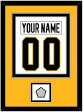 Pittsburgh Nameplate & Number (Back) Combined, With A Stanley Cup Finals Patch - Road White - Double Mat 4