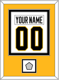 Pittsburgh Nameplate & Number (Back) Combined, With A Stanley Cup Finals Patch - Home White (1988-1992) - Double Mat 4