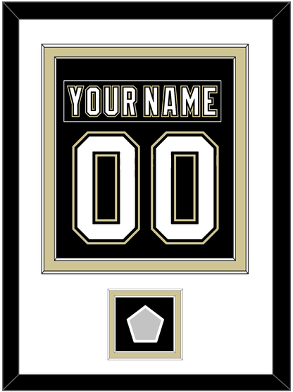Pittsburgh Nameplate & Number (Back) Combined, With A Stanley Cup Finals Patch - Home Black (2007-2016) - Signature Tier 1