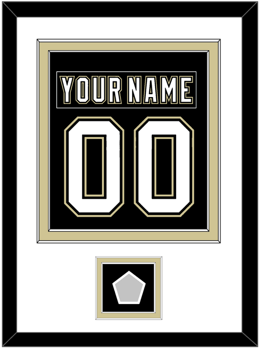 Pittsburgh Nameplate & Number (Back) Combined, With A Stanley Cup Finals Patch - Home Black (2007-2016) - Signature Tier 1