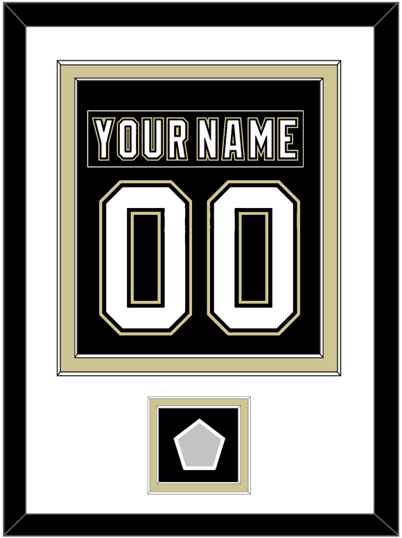 Pittsburgh Nameplate & Number (Back) Combined, With A Stanley Cup Finals Patch - Home Black (2007-2016) - Double Mat 1