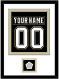 Pittsburgh Nameplate & Number (Back) Combined, With A Stanley Cup Champions Patch - Home Black (2007-2016) - Double Mat 1