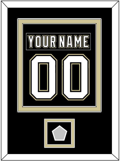 Pittsburgh Nameplate & Number (Back) Combined, With A Stanley Cup Finals Patch - Home Black (2007-2016) - Signature Tier 2