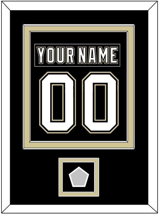 Pittsburgh Nameplate & Number (Back) Combined, With A Stanley Cup Finals Patch - Home Black (2007-2016) - Signature Tier 2