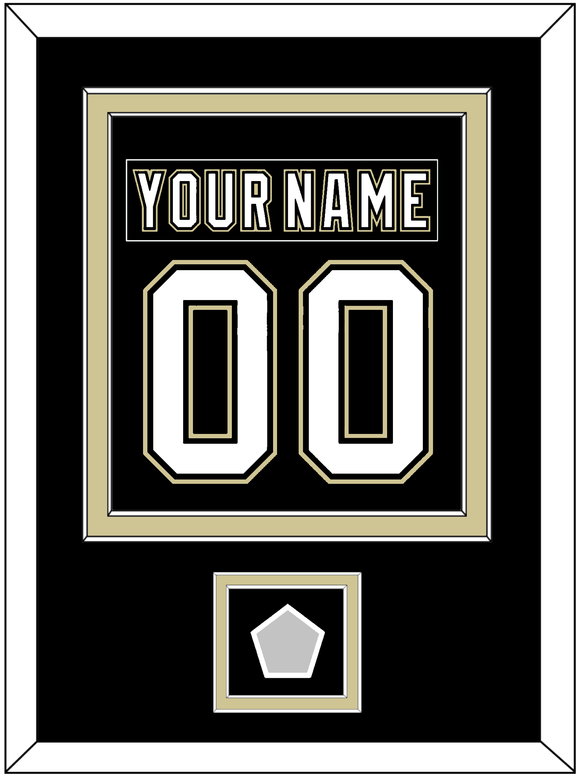 Pittsburgh Nameplate & Number (Back) Combined, With A Stanley Cup Finals Patch - Home Black (2007-2016) - Double Mat 2