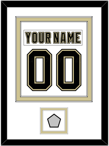 Pittsburgh Nameplate & Number (Back) Combined, With A Stanley Cup Finals Patch - Road White (2007-2016) - Signature Tier 1