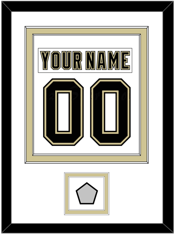 Pittsburgh Nameplate & Number (Back) Combined, With A Stanley Cup Finals Patch - Road White (2007-2016) - Double Mat 1