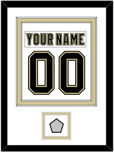 Pittsburgh Nameplate & Number (Back) Combined, With A Stanley Cup Champions Patch - Road White (2007-2016) - Double Mat 1