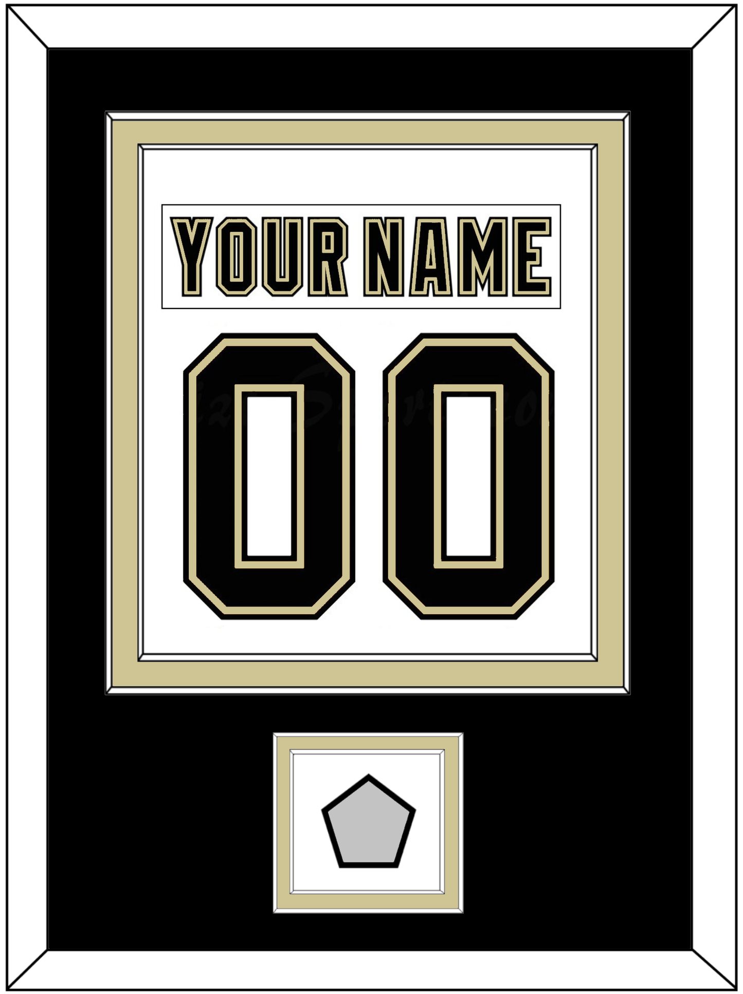 Pittsburgh Nameplate & Number (Back) Combined, With A Stanley Cup Finals Patch - Road White (2007-2016) - Signature Tier 2