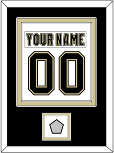 Pittsburgh Nameplate & Number (Back) Combined, With A Stanley Cup Champions Patch - Road White (2007-2016) - Double Mat 2