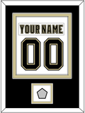 Pittsburgh Nameplate & Number (Back) Combined, With A Stanley Cup Champions Patch - Road White (2007-2016) - Double Mat 2