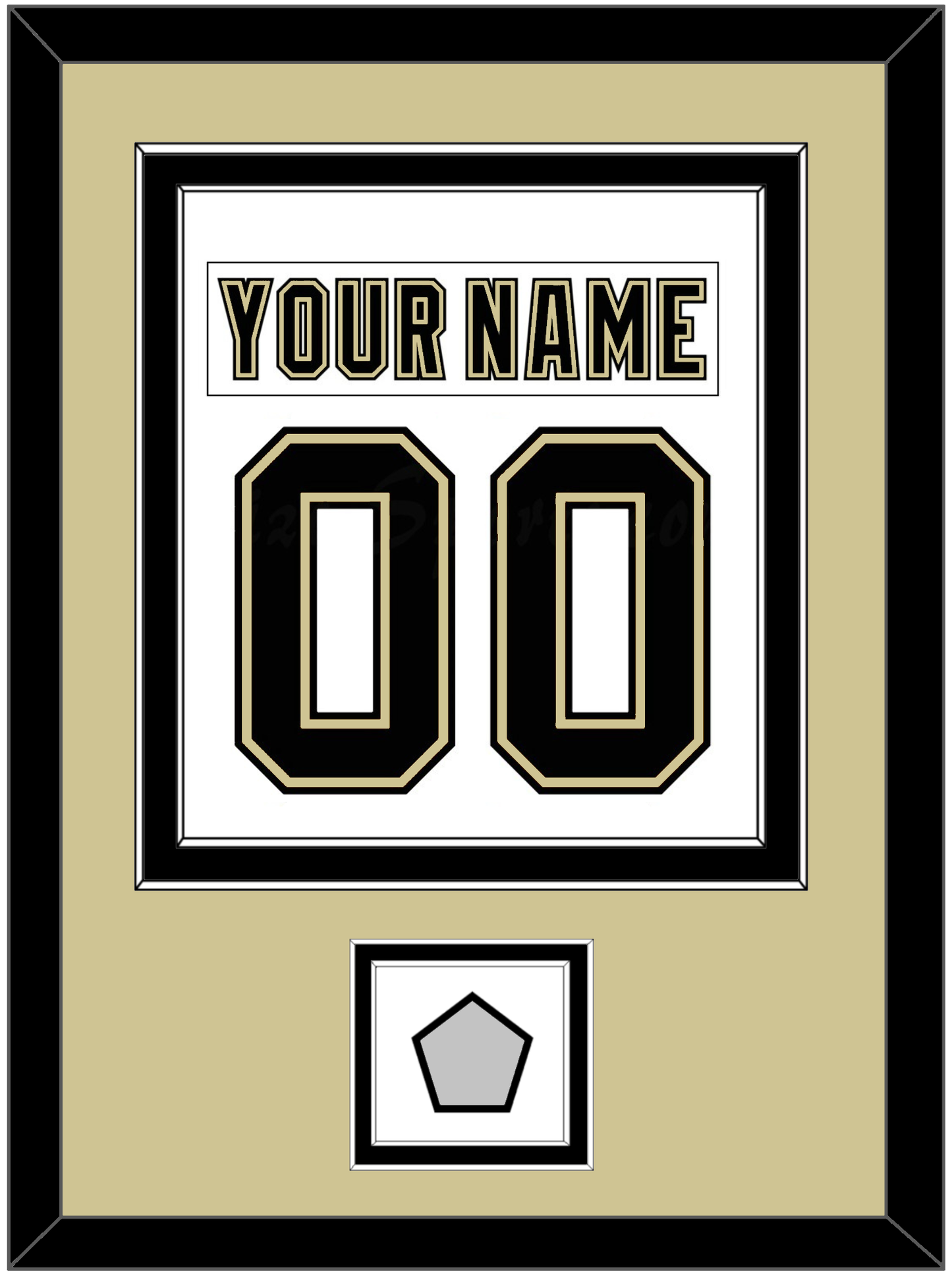 Pittsburgh Nameplate & Number (Back) Combined, With A Stanley Cup Finals Patch - Road White (2007-2016) - Signature Tier 3