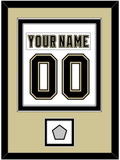 Pittsburgh Nameplate & Number (Back) Combined, With A Stanley Cup Champions Patch - Road White (2007-2016) - Double Mat 3