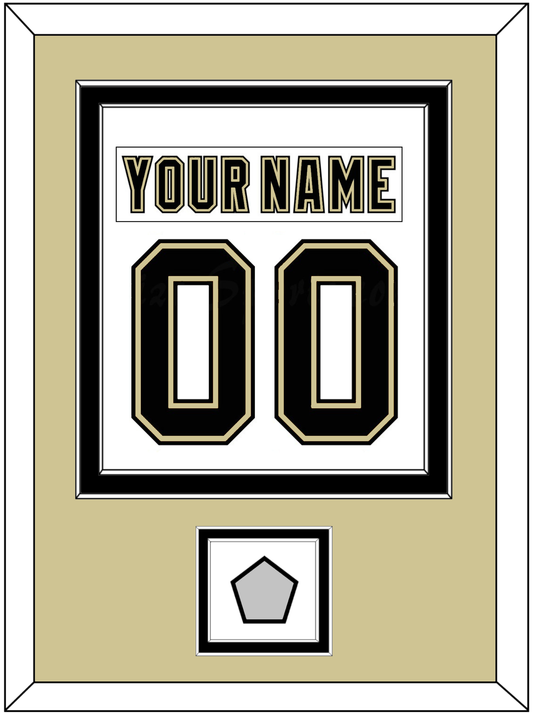 Pittsburgh Nameplate & Number (Back) Combined, With A Stanley Cup Finals Patch - Road White (2007-2016) - Signature Tier 3