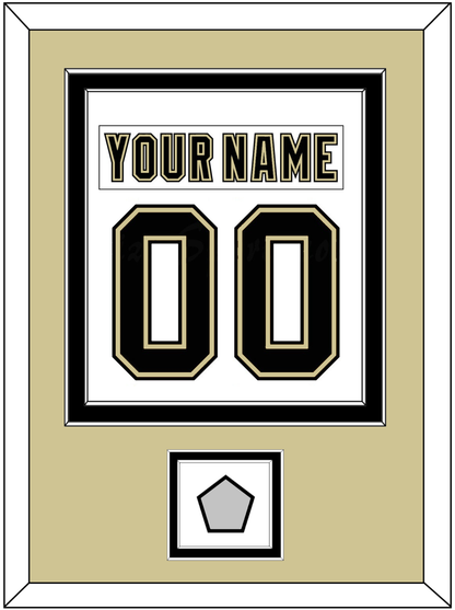 Pittsburgh Nameplate & Number (Back) Combined, With A Stanley Cup Champions Patch - Road White (2007-2016) - Signature Tier 3