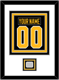 Pittsburgh Nameplate & Number (Back) Combined, With A Stanley Cup Champions Patch - Road Black (1988-1992) - Triple Mat 1